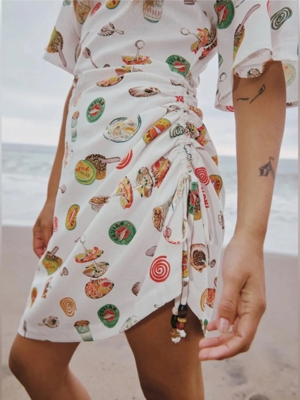 NWT Lisa Says Gah Belle Linen Caviar Dreams Short Sleeve Mini Dress - Picture 9 of 9